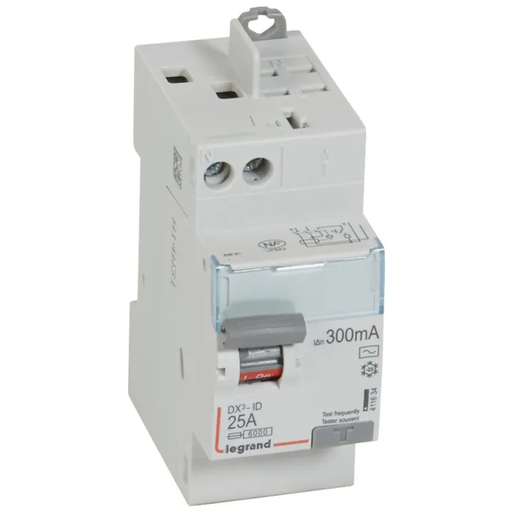 Interrupteur Différentiel Dx³-Id Haut Vis/Haut Auto 2P 230V~ 25A Ac 300Ma -2 Mod