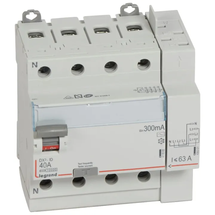 Interrupteur Différentiel Dx³-Id Haut Vis/Haut Auto 4P 400V~ 40A Ac 300Ma -5 Mod
