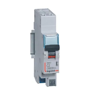 Disjoncteur Dnx³ 4500 -Auto/Auto - U+N 230V~ 2A - 4,5Ka - Courbe C - 1 Module