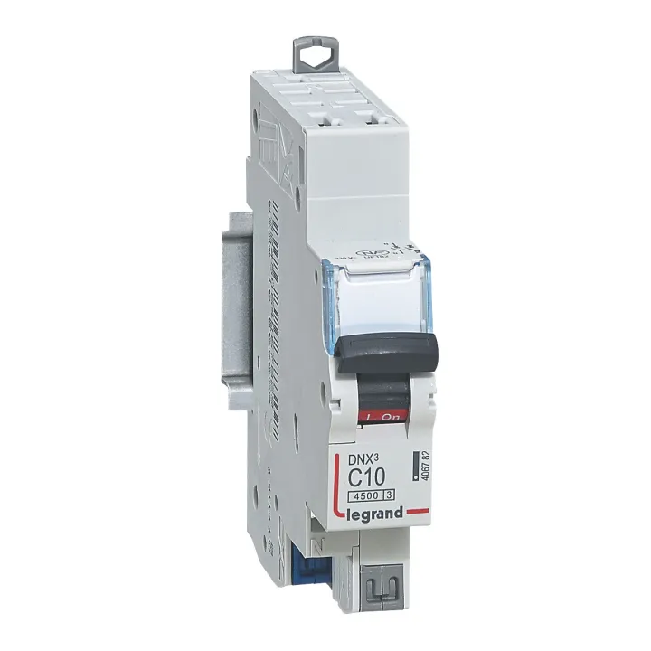 Disjoncteur Dnx³ 4500 - Auto/Auto - U+N 230V~ 10A - 4,5Ka - Courbe C - 1 Module