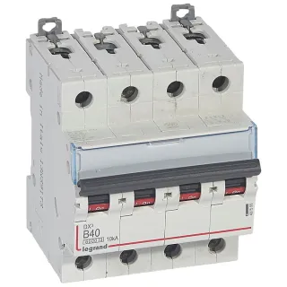 Disjoncteur Dx³6000 10Ka Arrivée Haute/Départ Bas Vis 4P 40A Courbe B - 4 Mod