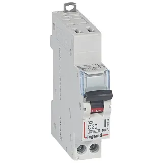 Disjoncteur Dx³ 6000 - Auto/Vis - U+N - 230V~ - 20 A - 10 Ka - Courbe C - 1M