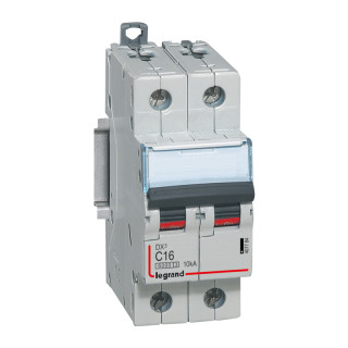 Disjoncteur Dx³6000 10Ka Arrivée Haute/Départ Bas Vis 2P 16A Courbe C - 2 Mod