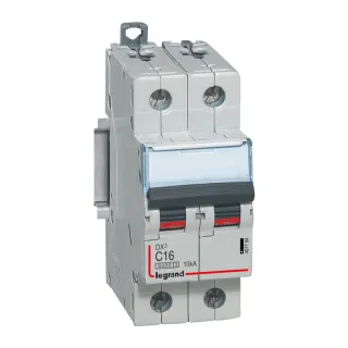 Disjoncteur Dx³6000 10Ka Arrivée Haute/Départ Bas Vis 2P 16A Courbe C - 2 Mod