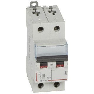 Disjoncteur Dx³6000 10Ka Arrivée Haut/Départ Bas Vis 2P 16A Courbe D - 2 Modules