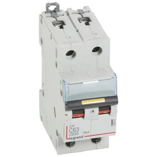 Disjoncteur Dx³ 1000Ka 16Ka Arrivée Haute/Départ Bas À Vis 63A -Courbe C -2 Modules