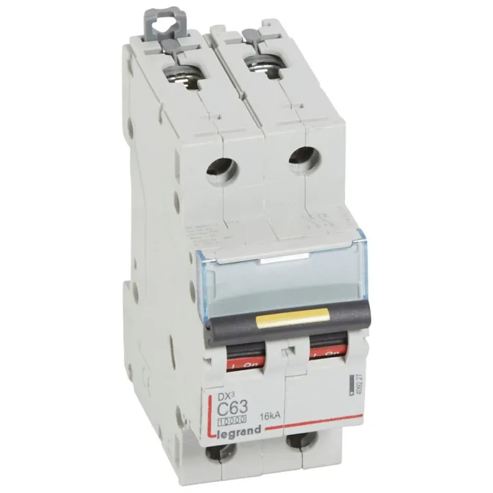 Disjoncteur Dx³ 1000Ka 16Ka Arrivée Haute/Départ Bas À Vis 63A -Courbe C -2 Modules