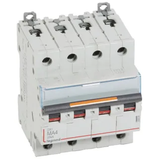 Disjoncteur Magnétique Seul Dx³ Ma - Vis/Vis - 4P - 400V~ - 4A - 25Ka - 4 Mod