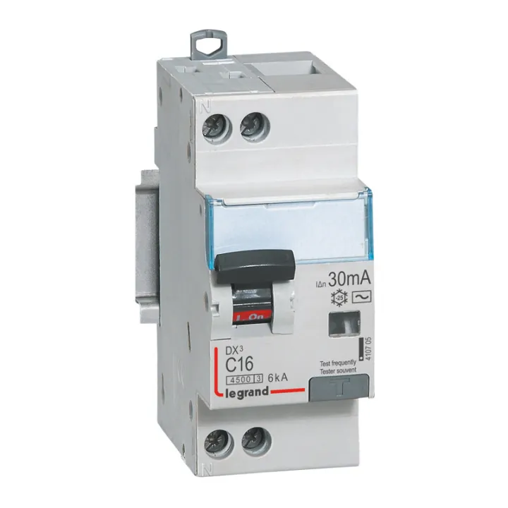 Disjoncteur Diff Dx³ 4500 - Vis/Vis -U+N 230V~ 16A - Typeac -30Ma -Courbe C - 2M