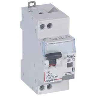 Disjoncteur Diff Dx³ 4500 - Vis/Vis -U+N 230V~ 25A - Typeac -30Ma -Courbe C - 2M