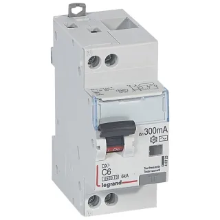 Disjoncteur Diff Dx³ 4500 - Vis/Vis -U+N 230V~ 6A - Typeac -300Ma -Courbe C - 2M