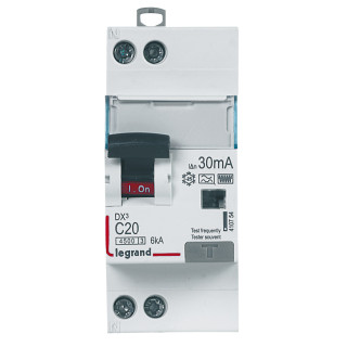 Disjoncteur diff DX³ 4500 -vis/vis- U+N 230V~ 20A- typeF-30mA -courbe C - 2M