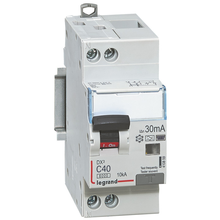 Disjoncteur Diff Monobloc Dx³6000 10Ka Arrivée Haut/Départ Bas Vis U+N 40A Typef 30Ma