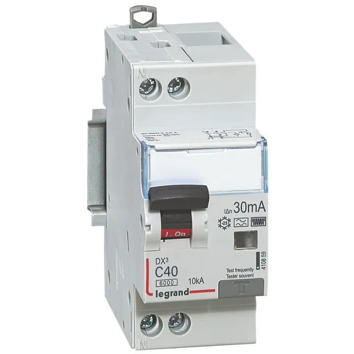 Disjoncteur Diff Monobloc Dx³6000 10Ka Arrivée Haut/Départ Bas Vis U+N 40A Typef 30Ma