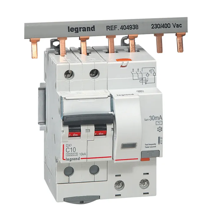 Disjoncteur Diff Dx³ 6000 -Vis-2P-230/400V~-10A -Typeac -30Ma- Courbe C - 4 Mod