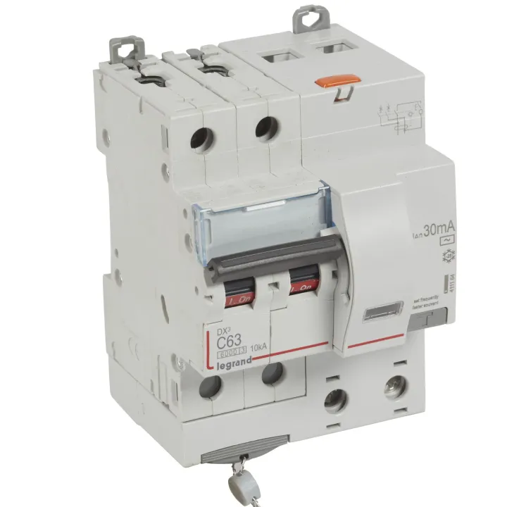 Disjoncteur Diff Dx³ 6000 -Vis-2P-230/400V~-63A -Typeac -30Ma- Courbe C - 4 Mod