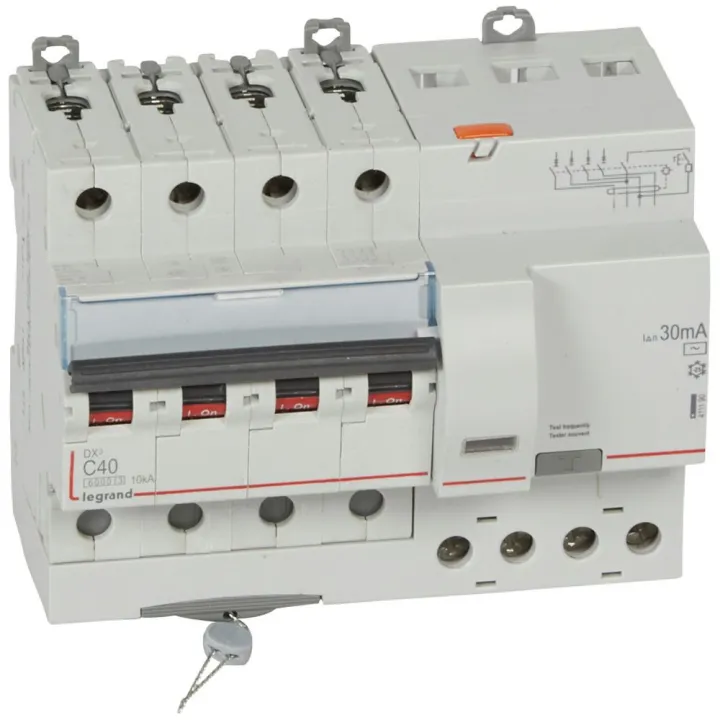 Disjoncteur Diff Monobloc Dx³6000 10Ka Arrivée Haut/Départ Bas Vis 4P 40A Typeac 30Ma