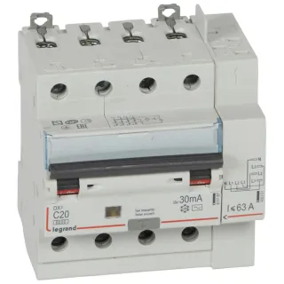 Disjoncteur Diff Dx³ 6000 -Vis/Auto-4P-400V~-20A-Typeac-30Ma-10Ka-Courbe C - 5M