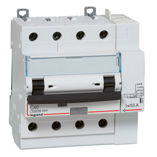 Disjoncteur diff DX³ 6000 -vis/auto-4P-400V~-32A-typeAC-300mA-10kA-courbe C - 5M