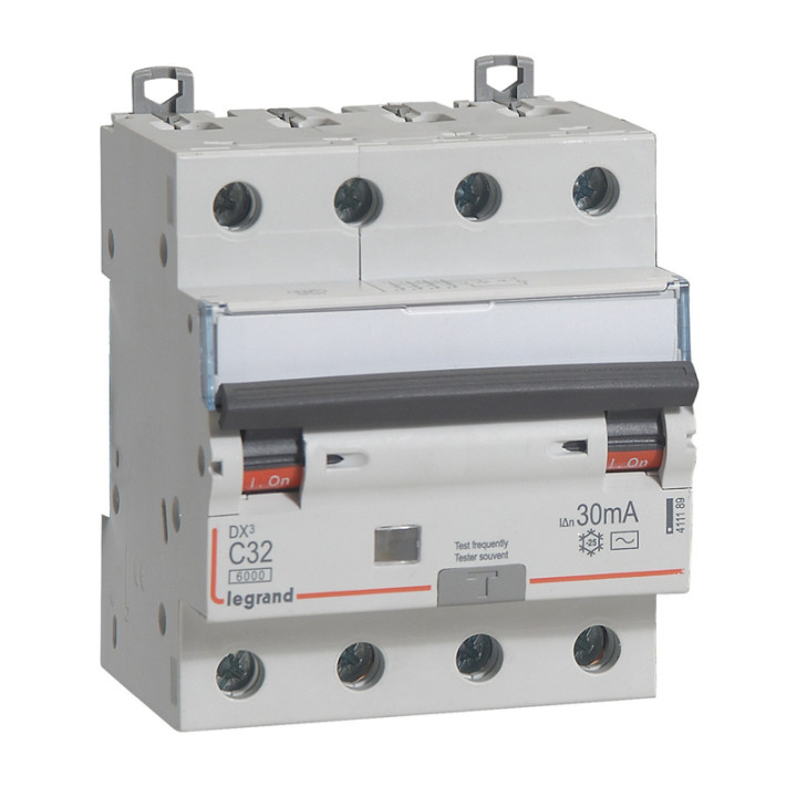 Disjoncteur Diff Monobloc Dx³6000 Arrivée Haut/Départ Bas Vis 4P 32A Typeac 30Ma