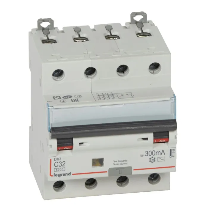Disjoncteur Diff Monobloc Dx³6000 Arrivée Haut/Départ Bas Vis 4P 32A Typeac 300Ma