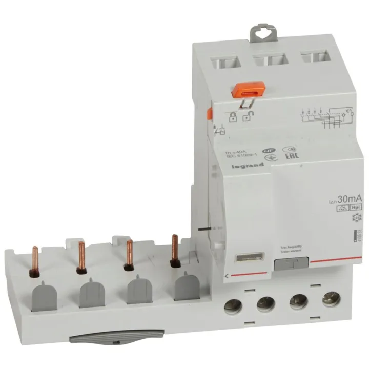 Bloc Diff Adaptable À Vis Dx³ Pour Disjoncteur 1 Module/Pôle -4P 400V~ 40A Typef 30Ma