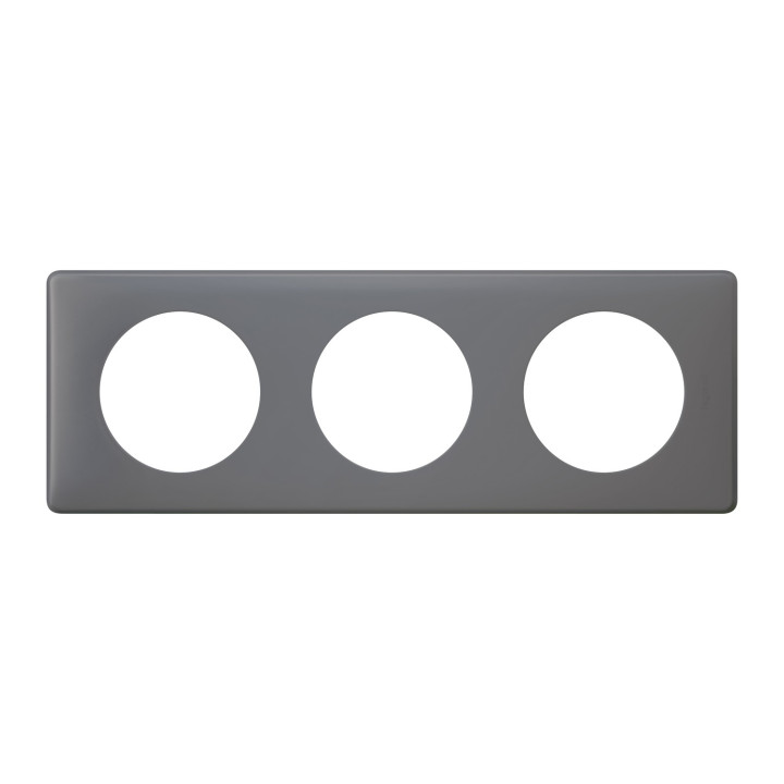 Plaque Céliane Poudré 3 Postes - Finition Schiste