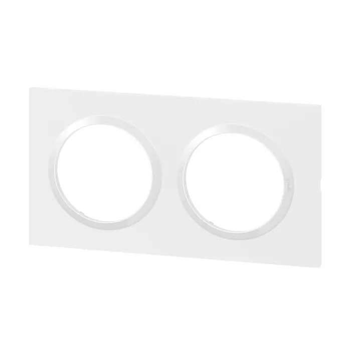 Plaque Carrée Dooxie 2 Postes Finition Blanc
