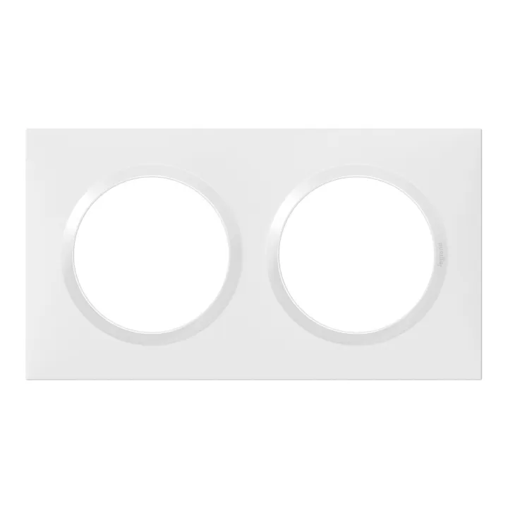 Plaque Carrée Dooxie 2 Postes Finition Blanc
