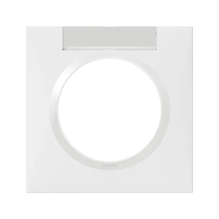 Plaque Carrée Dooxie 1 Poste Finition Blanc Avec Porte-Étiquette