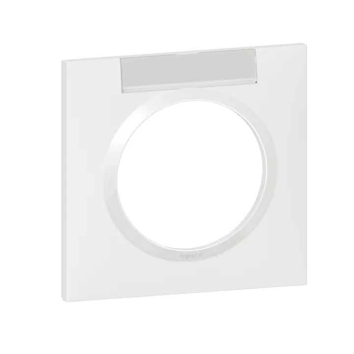 Plaque Carrée Dooxie 1 Poste Finition Blanc Avec Porte-Étiquette