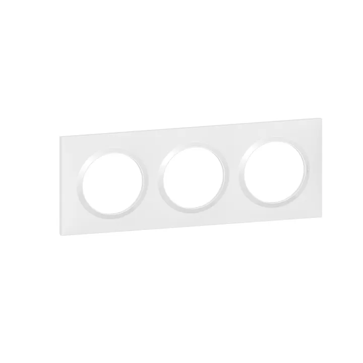 Plaque Carrée Dooxie 3 Postes Finition Blanc