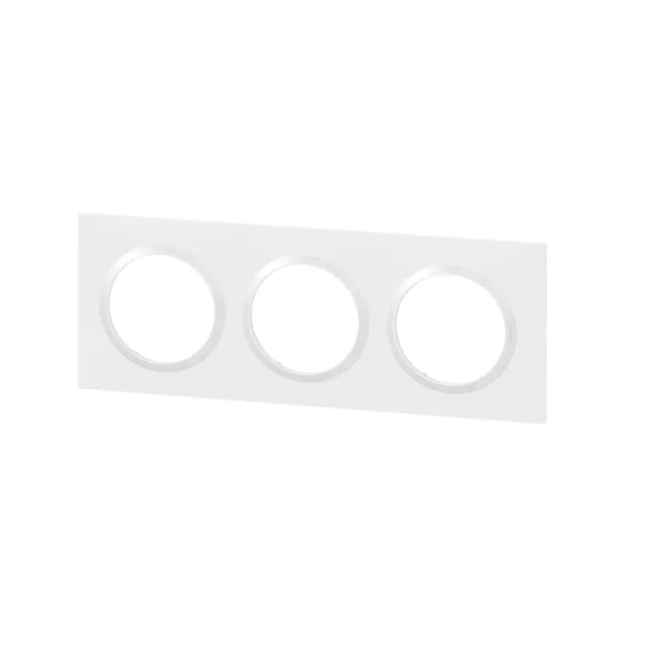 Plaque Carrée Dooxie 3 Postes Finition Blanc