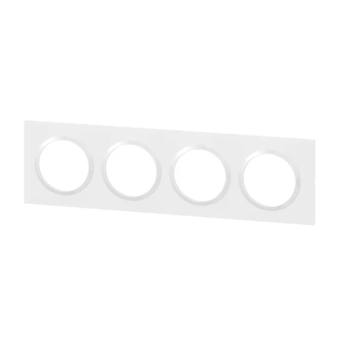 Plaque Carrée Dooxie 4 Postes Finition Blanc