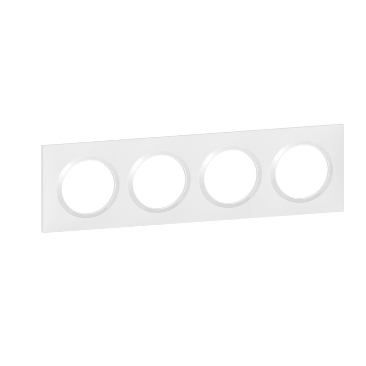 Plaque Carrée Dooxie 4 Postes Finition Blanc