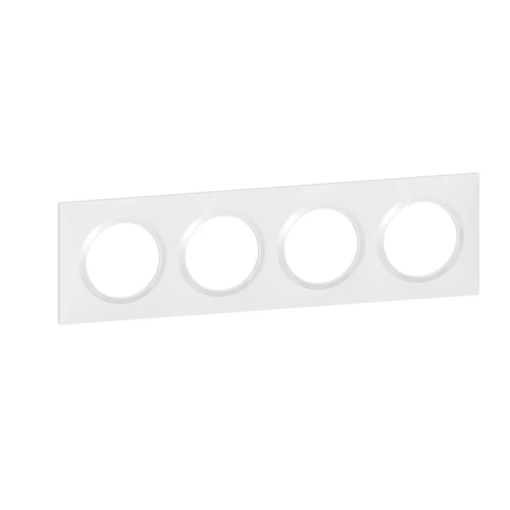 Plaque Carrée Dooxie 4 Postes Finition Blanc
