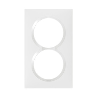 Plaque carrée spéciale dooxie 2 postes avec entraxe 57mm finition blanc