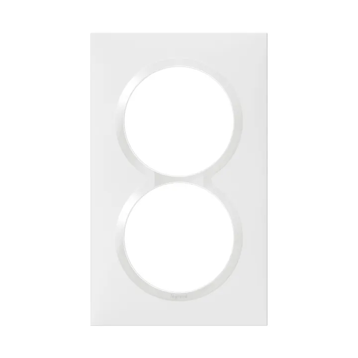 Plaque Carrée Spéciale Dooxie 2 Postes Avec Entraxe 57Mm Finition Blanc
