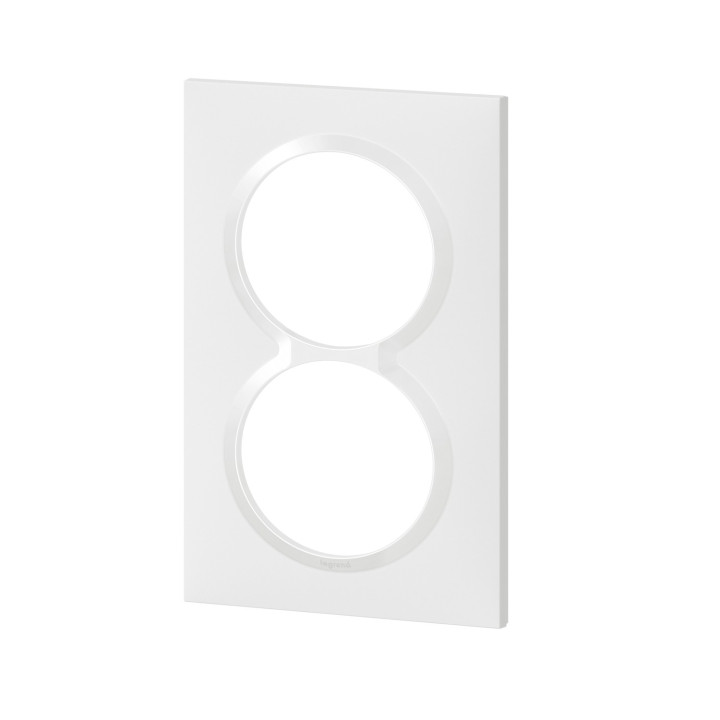 Plaque Carrée Spéciale Dooxie 2 Postes Avec Entraxe 57Mm Finition Blanc