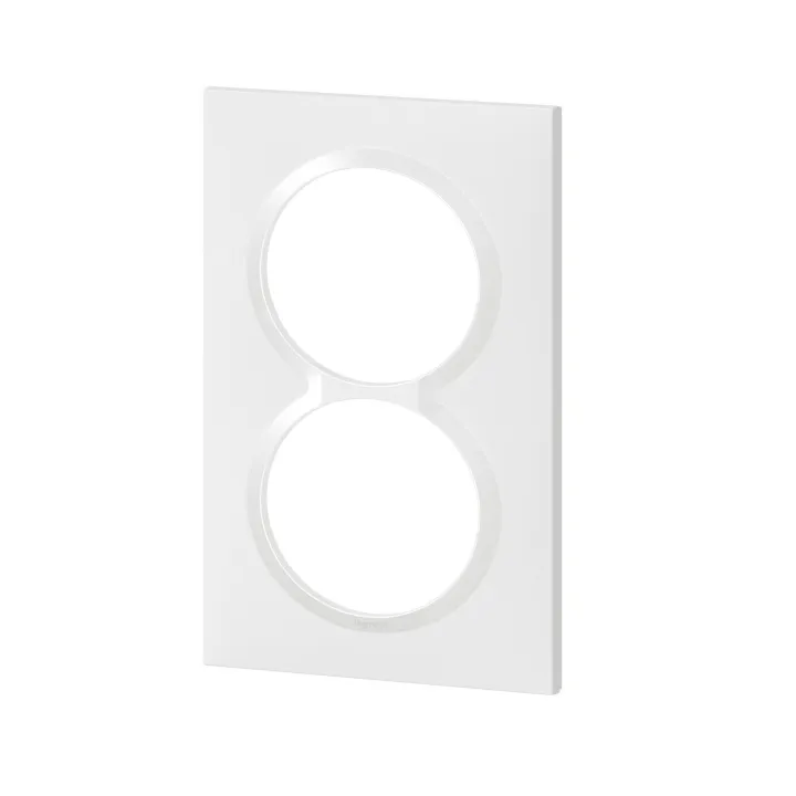 Plaque Carrée Spéciale Dooxie 2 Postes Avec Entraxe 57Mm Finition Blanc