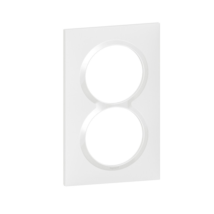 Plaque Carrée Spéciale Dooxie 2 Postes Avec Entraxe 57Mm Finition Blanc