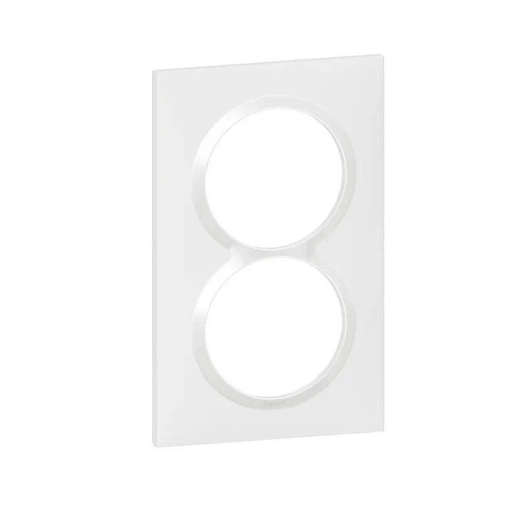 Plaque Carrée Spéciale Dooxie 2 Postes Avec Entraxe 57Mm Finition Blanc