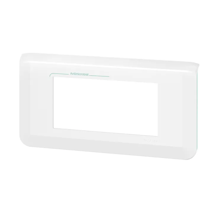 Plaque De Finition Horizontale Mosaic Pour 4 Modules Blanc Antimicrobien