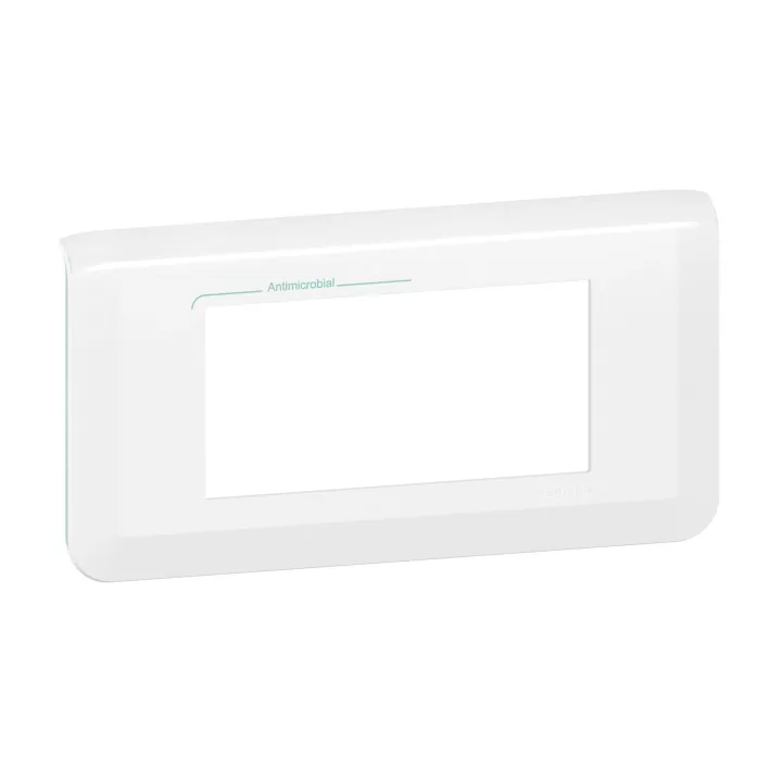 Plaque De Finition Horizontale Mosaic Pour 4 Modules Blanc Antimicrobien
