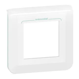 Plaque De Finition Mosaic Pour 2 Modules Blanc Antimicrobien