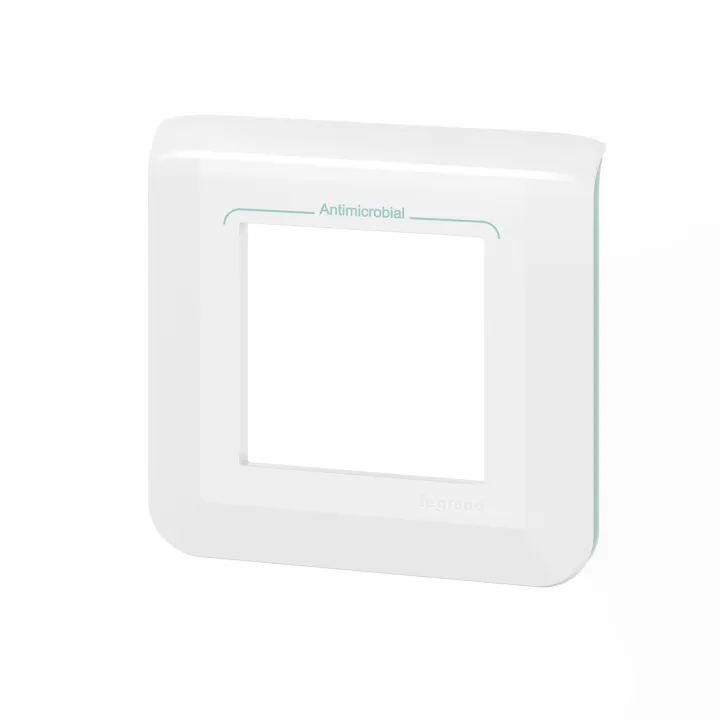Plaque De Finition Mosaic Pour 2 Modules Blanc Antimicrobien