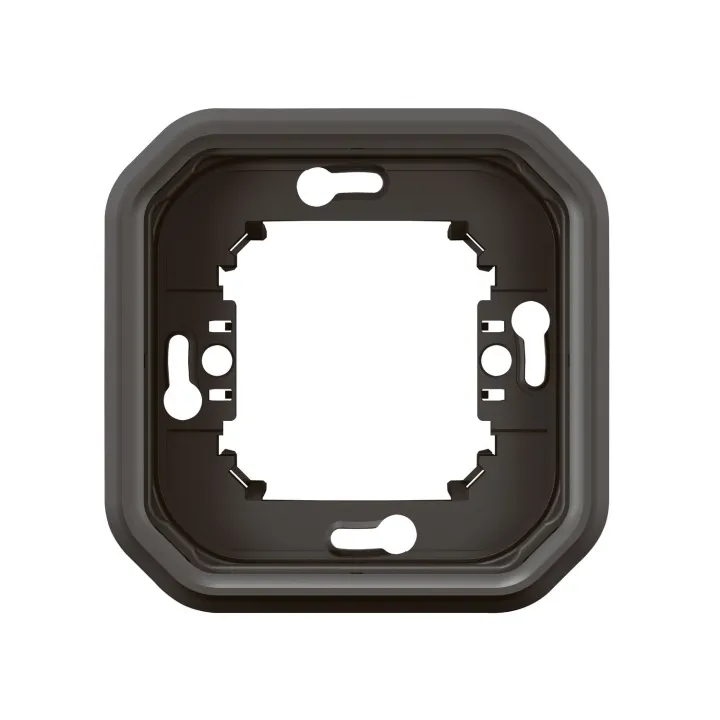 Support Plaque Encastré 1 Poste Plexo Anthracite
