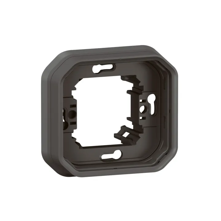 Support Plaque Encastré 1 Poste Plexo Anthracite