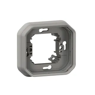 Support Plaque Encastré 1 Poste Plexo Gris