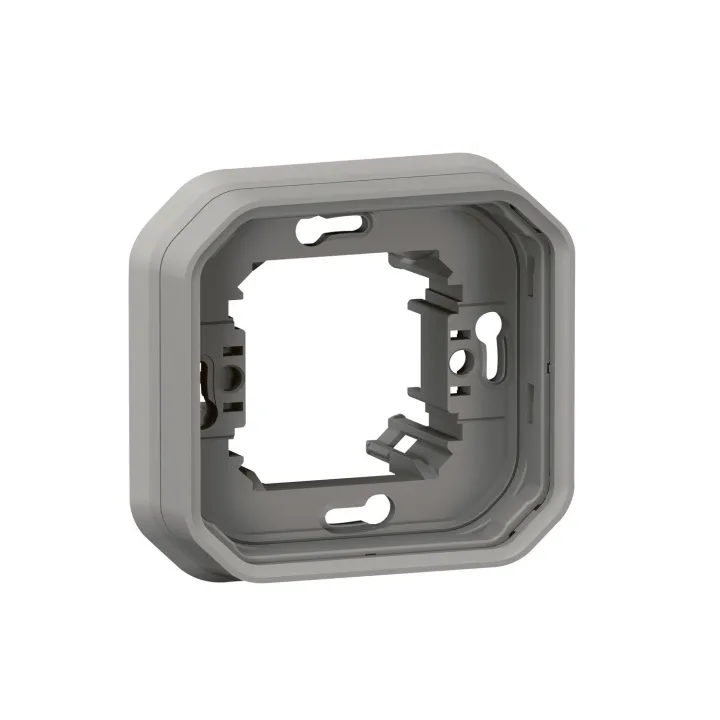 Support Plaque Encastré 1 Poste Plexo Gris